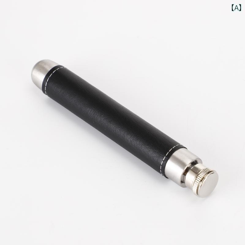 スキットル ステンレス ウイスキーボトル アウトドア キャンプ 登山 水筒 持ち運び 携帯 ヒップフラスコ 革 レザー ブラック ブラウン