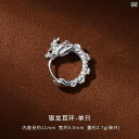 ピアス メンズ アクセサリー おしゃれ スターリングシルバー 中国風 ドラゴン 龍 レトロ シルバー