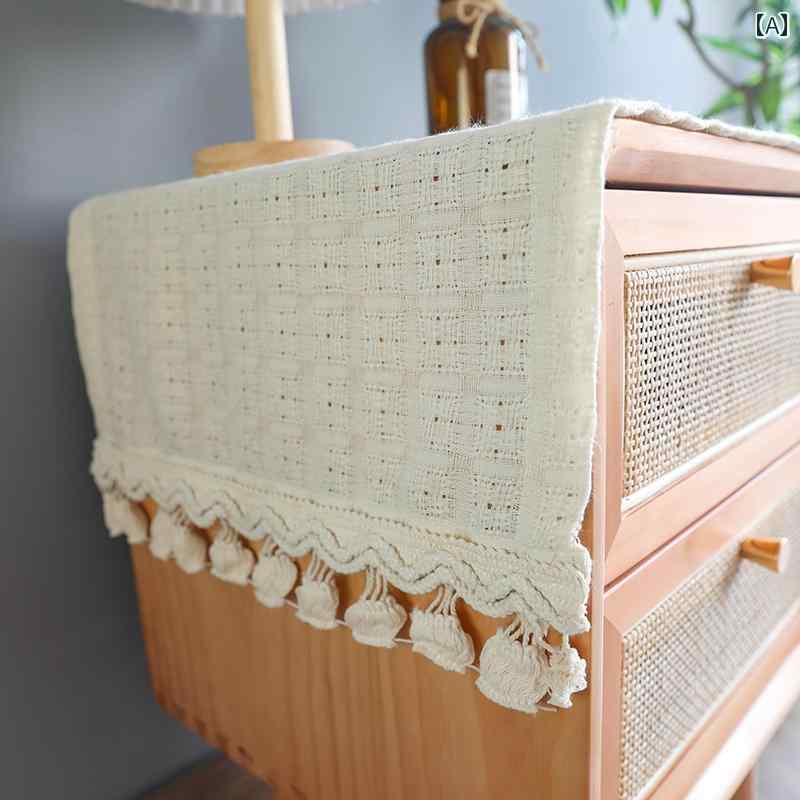 サイドテーブル カバー キャビネット クロス インテリア 防塵 ダストカバー 洗濯機 冷蔵庫 レース