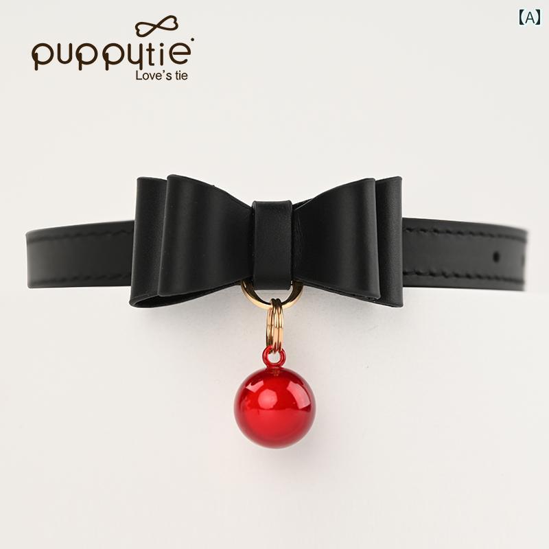 首輪 犬 革 レザー 小型犬 中型犬 かわいい アクセサリー ブラック