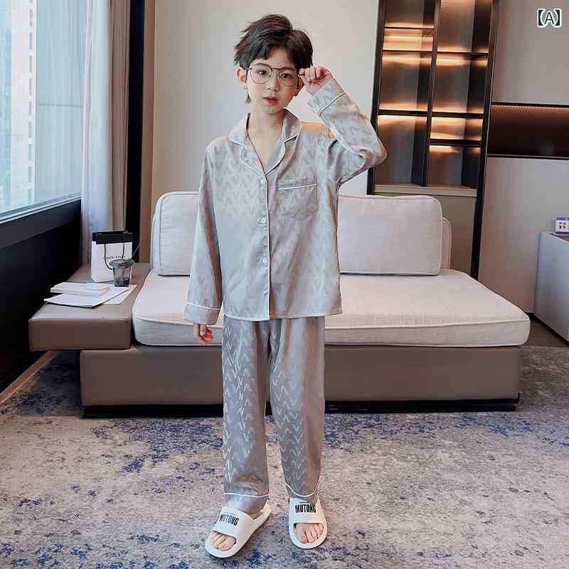 パジャマ キッズ 子供 男の子 ルームウェア 部屋着 おしゃれ 春秋 長袖 半袖 ロゴ パンツ 韓国 ブラッ..