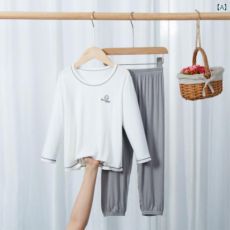 パジャマ キッズ 子供 男の子 女の子 ルームウェア 部屋着 おしゃれ かわいい 長袖 ズボン 春夏 涼しい..