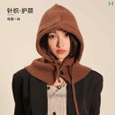 バラクラバ ニット フード ネックウォーマー 帽子 マフラー 防寒 秋冬 レディース 暖かい ブラウン グレー カーキ