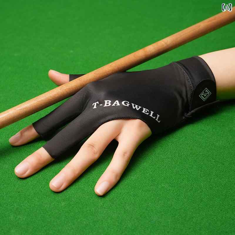 ビリヤード グローブ 手袋 左手 右利き 薄手 3本指 通気性 滑りにくい メンズ ブラック グレー ブルー