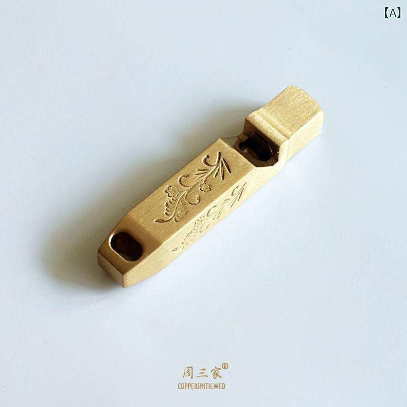 笛 ホイッスル アクセサリー おしゃれ レトロ 銅 トレーニング サバイバル 屋外 ポータブル 花柄