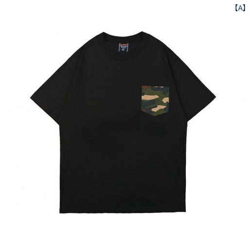 Tシャツ メンズ 半袖 トップス アメリカン 迷彩 カモフラ レトロ ファッション ブラック ホワイト Tシャツ メンズ 半袖 トップス アメリカン 迷彩 カモフラ レトロ ファッション ブラック ホワイト