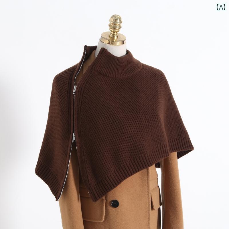 カープ ショール 付け襟 タートル ニット レディース つけ襟 ハイネック レイヤード 重ね着風 おしゃれ..