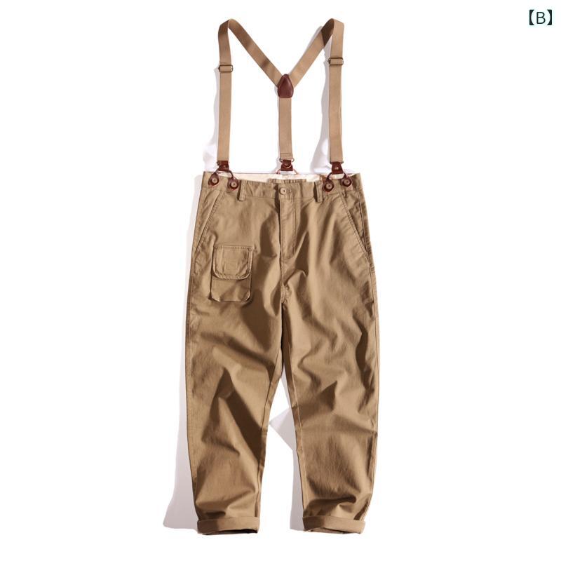 オーバーオール パンツ メンズ カジュアル 大きめサイズ アメリカン 春秋 ストレート カーキ ブラック キャメル