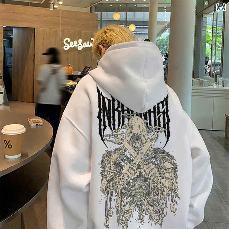 パーカー メンズ レディース フード プルオーバー ヒップホップ スウェット 秋冬ストリート 厚手 ホワイト ブラック ワインレッド フーディー