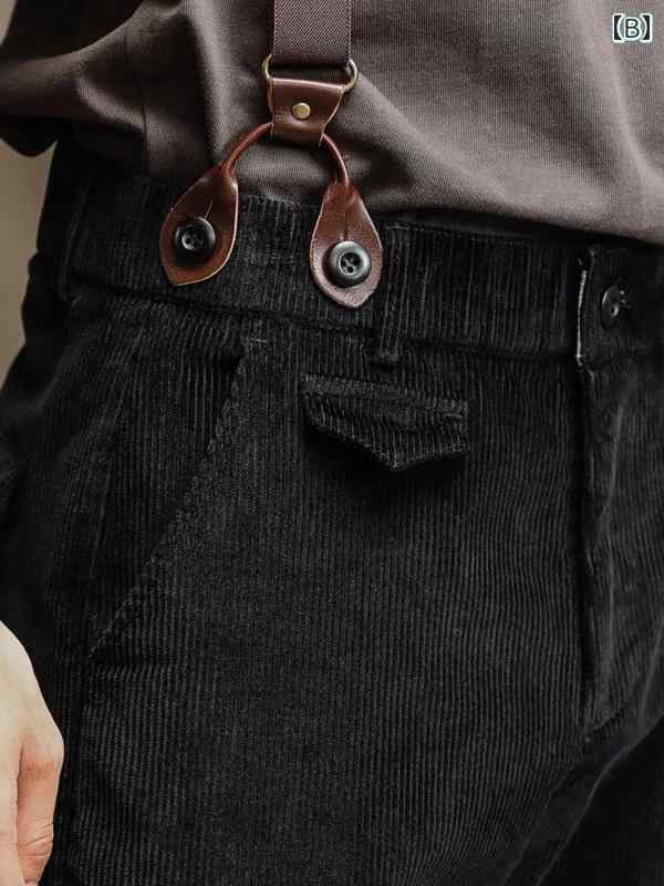 コーデュロイ パンツ 秋冬 メンズ カジュアル 大きめサイズ アメリカン レトロ 英国 カーキ ブラック