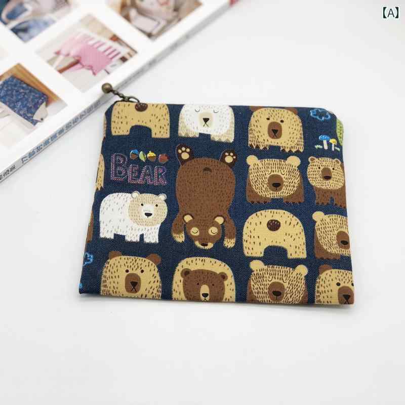ポーチ 小銭入れ レディース ミニ 財布 コインケース ジッパー 収納 キャンバス カード バッグ 猫 犬
