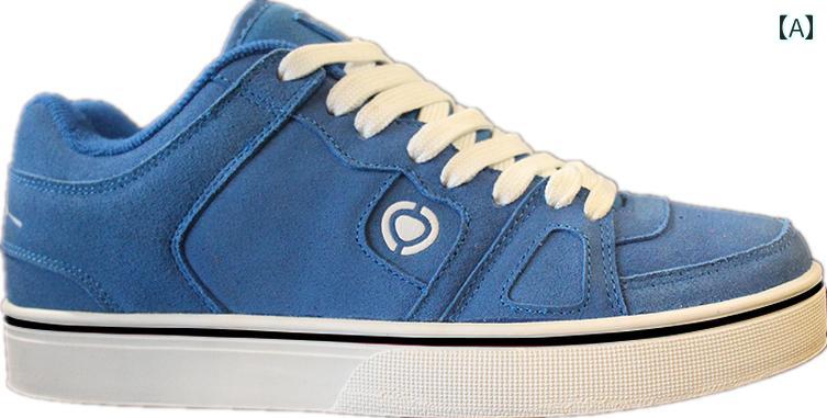 スニーカー シューズ メンズ レディース 耐摩耗 レトロ レザー 滑りにくい スケートボード スケボー ブ..