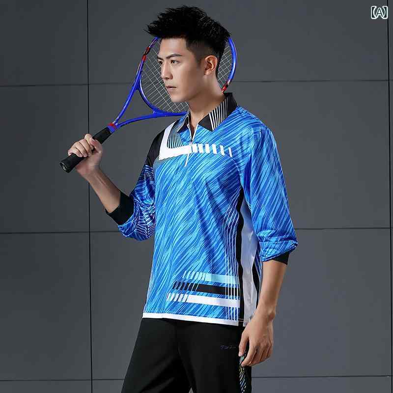 バドミントン ウェア メンズ レディース 大きいサイズ 長袖 ポロシャツ 春秋 スポーツ 速乾 通気性 快適 卓球 バレーボール トレーニング