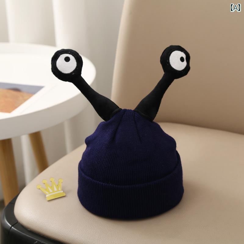 ニット帽 ベビー 赤ちゃん キッズ 男の子 女の子 ファッション 秋冬 防寒 暖かい 昆虫 触手 かわいい ネイビー グレー レッド