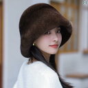 ファー 帽子 レディース かわいい おしゃれ 秋冬 韓国 ハット ブルー ベージュ ブラウン