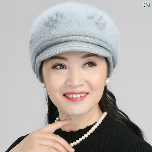 帽子 レディース 婦人 ミセス おばあちゃん ニット ウール ファー 冬 グレー ピンク パープル 帽子 レディース 婦人 ミセス おばあちゃん ニット ウール ファー 冬 グレー ピンク パープル