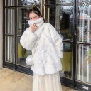 ファー ジャケット レディース 秋冬 アウター コート 丈 厚手 起毛 ホワイト ベージュ 韓国