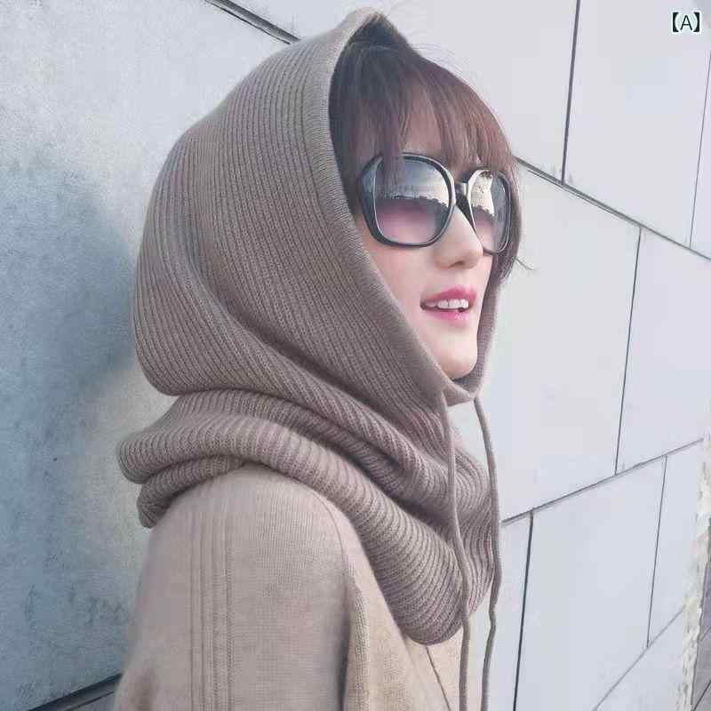 バラクラバ 帽子 マフラー レディース かわいい おしゃれ 厚手 乗馬 アウトドア 暖かい ニット 防寒 ネックカバー キャメル グレー ブラック