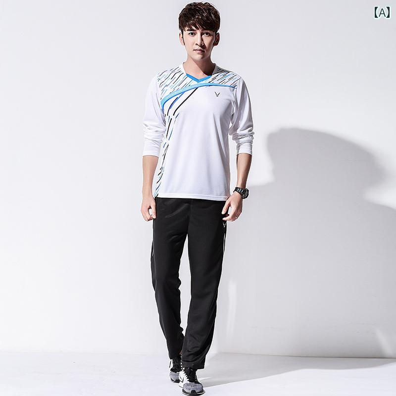 バドミントン ウェア メンズ レディース 子供 大きめサイズ 秋冬 ユニフォーム 長袖 速乾 卓球 テニス スポーツ ジャージ 白 オレンジ 青