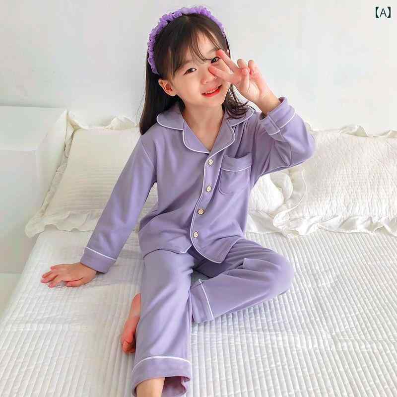 パジャマ キッズ ルームウェア 部屋着 春秋 長袖 子供 男の子 女の子 暖かい パープル ピンク ブルー