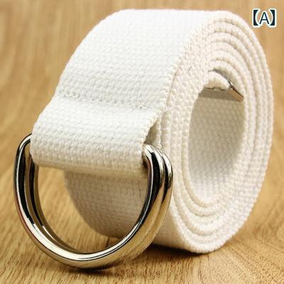 ベルト メンズ レディース カジュアル キャンバス 布 おしゃれ ダブルリング バックル 韓国 アウトドア..