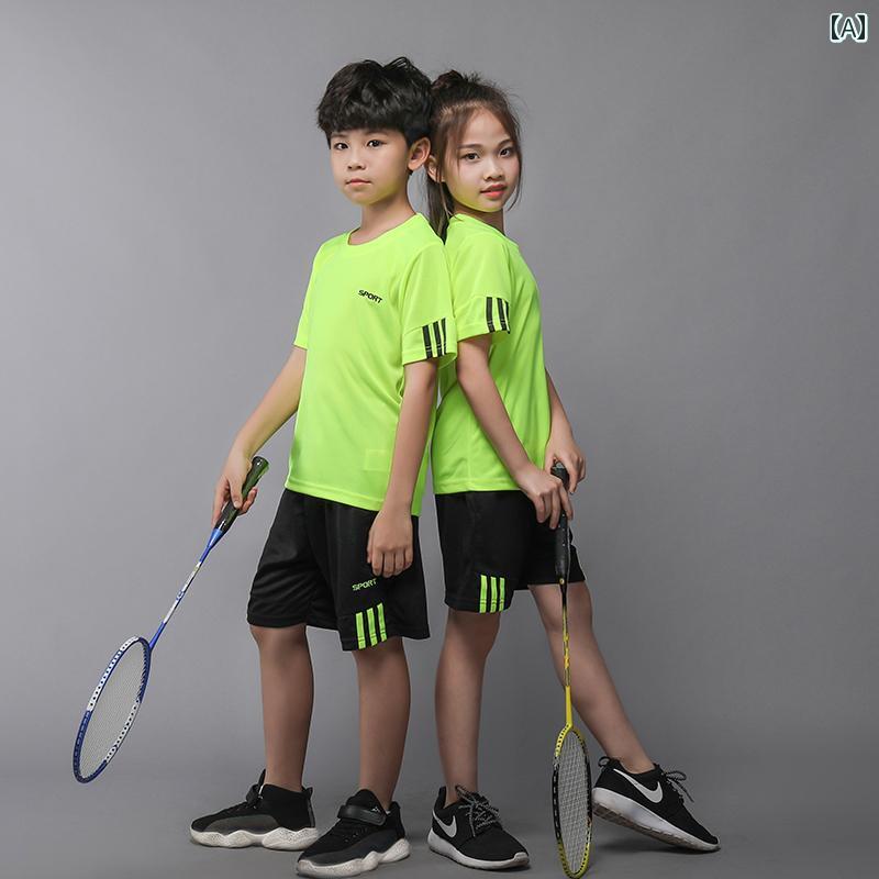 バドミントン ウェア スポーツ キッズ ファッション おしゃれ 男の子 女の子 子供 卓球 テニス 長袖 速乾 ランニング トレーニング グリーン ブラック ブルー(4)
