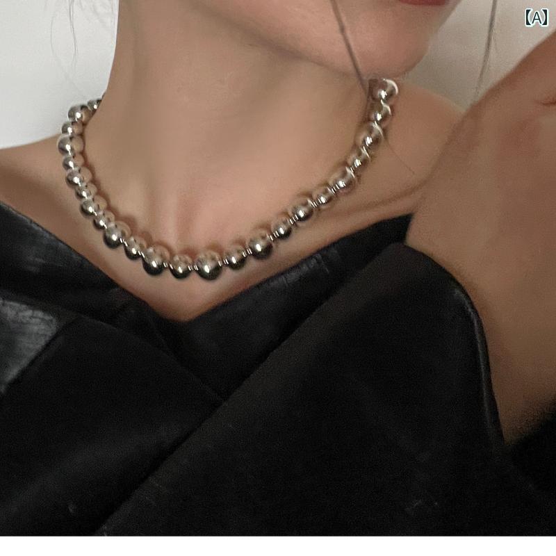 ネックレス レディース アクセサリー おしゃれ パール 秋冬 カジュアル シルバー ブラック