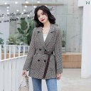 ジャケット レディース ファッション おしゃれ スーツ コート 春秋 韓国 レトロ 千鳥格子 チェック
