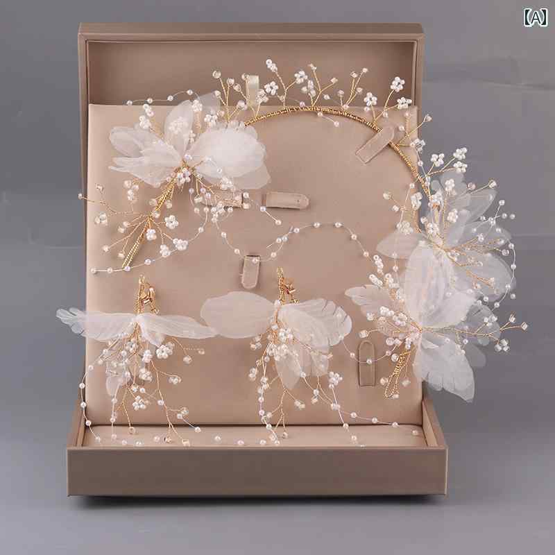 ヘアアクセサリー レディース ブライダル ティアラ ウェディングドレス クリップ ホワイト シルバー