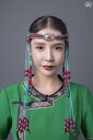 モンゴル ヘアアクセサリー レディース 大人 子供 ビーズ レザー ロープ グリーン レッド ブルー エスニック 民族