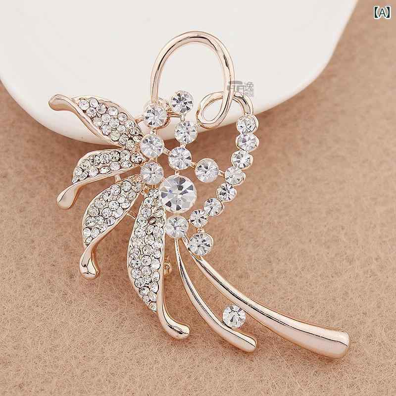 ブローチ ピン おしゃれ レディース アクセサリー ジュエリー 韓国 装飾 コサージュ コート ボタン スーツ ゴールド シルバー キラキラ