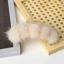 ヘアクリップ ヘアアクセサリー レディース 秋冬 ふわふわ ファー ホワイト パープル ピンク 韓国