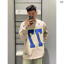 ホッケー スウェット メンズ 秋冬 ラウンドネック 長袖 Tシャツ レトロ ユニフォーム ベージュ ホワイト ブラック