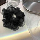 シュシュ ヘアアクセサリー レディース ヘアゴム オーガンジー おしゃれ かわいい 韓国 ブラック ベージュ ピンク