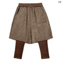 パンツ キッズ 子供服 女の子 春秋 フェイクセットアップ 韓国 カジュアル ブラウン