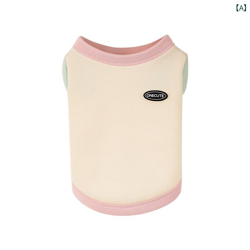 犬服 ドッグウェア かわいい おしゃれ ペット 夏 猫 猫 シャツ ピンク ブルー グリーン 薄手