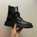 ブーツ メンズ レディース 厚 シューズ 革 レザー ニット ショート ブラック 婦人靴