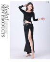 ベリーダンス 衣装 練習着 秋冬 セット 起毛 社交ダンス ラテン 服 パフォーマンス 初心者 ブラック ブルー レッド