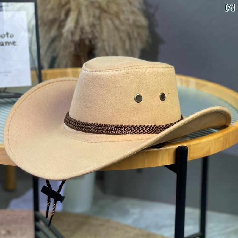 カウボーイハット ウエスタン テンガロンハット メンズ レディース 登山 帽子 ウール カジュアル カー..