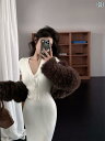 ドレス レディース セクシー おしゃれ パーティー キャバ 衣装 デート フレンチ レトロ 秋冬 魅惑 スリム シック 美しい タイトヒップ ハグ 長袖 ニット ドレス ロング スカート