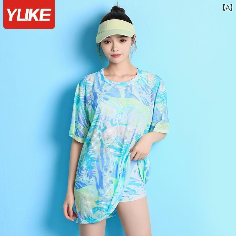 カバーアップ 水着 レディース おしゃれ セパレート 大きめサイズ 体型カバー スリム 海辺 リゾート 温泉 3点 セット