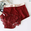 カップル お揃い 下着 パンツ ショーツ 赤 レース 魅惑 レースアップ メンズ レディース ペア プレゼント 綿 快適 ボクサー ブリーフ