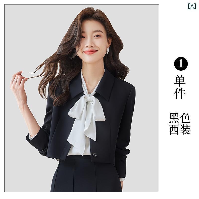 スーツ レディース おしゃれ 40代 秋 カジュアル スカート 小柄 黒 ジャケット