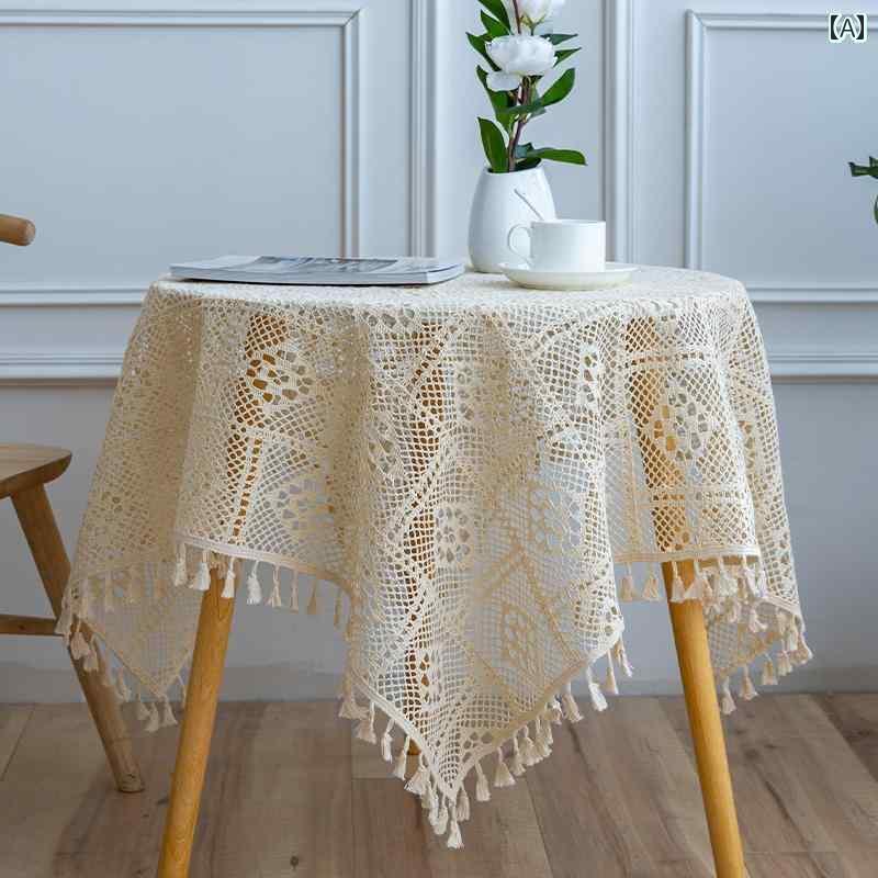 テーブルクロス おしゃれ インテリア ティー コーヒー カバー 家庭 レストラン カフェ 喫茶店 ダイニング レトロ レース カバー 家庭 レストラン カフェ 喫茶店 ダイニング 長方形 白 ラウンド ラウンド 小さめ