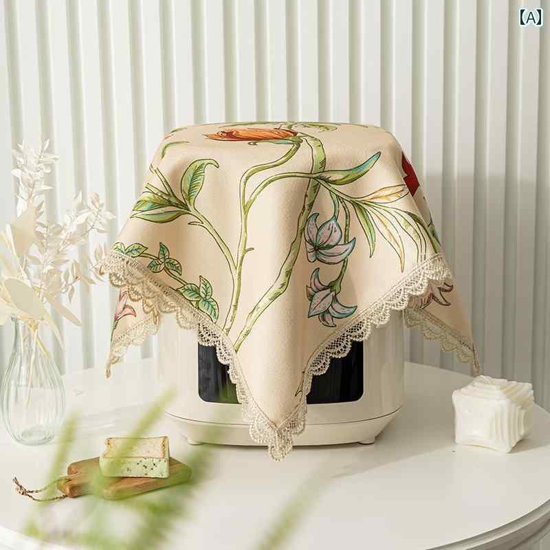 炊飯器 カバー おしゃれ ほこり防止 ダストカバー キッチン インテリア 多 家庭 フライヤー 布 タオル IH 防塵 スクエア タオル 電子レンジ 防塵