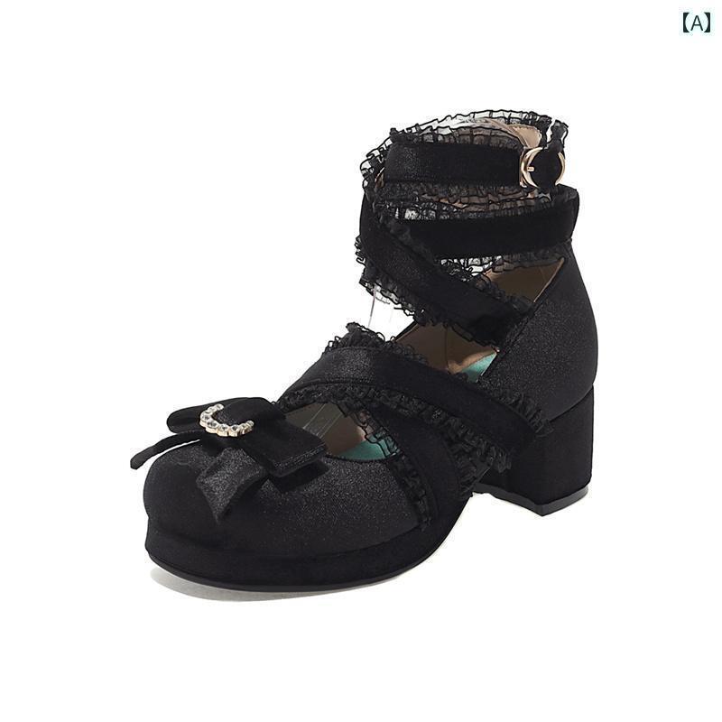 Lolita shoes, cute, "Jirai-kei" style, women's pumps, Soda Girl, Mori style, retro, Gothic Lolita, "Jirai" style, cross design, gold, velvet, Chinese style, Hanbok, Chinese style, high heels, low heels, women's.