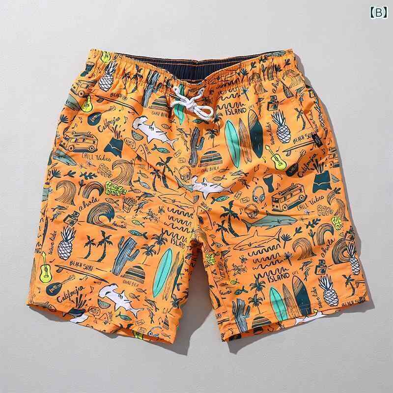 水着 メンズ 夏 ビーチ 休暇 海パン 速乾 裏地 サーフ 二層 水泳 水泳