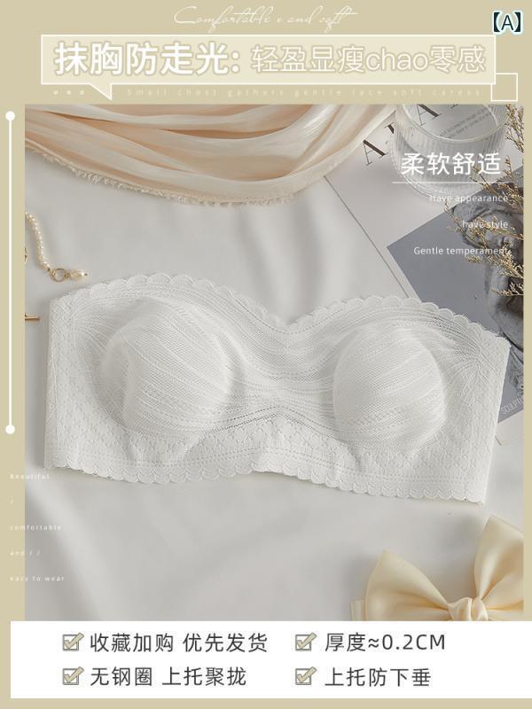 レディース 下着 夏 ストラップレス 薄手 涼しい セクシー 大きめ 胸 滑りにくい チューブ トップスス 露出 防止 ラップ ブラジャー
