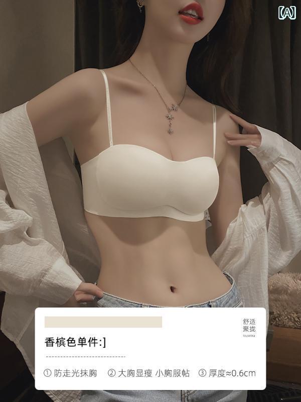 下着 レディース ブラジャー ブラ インナー ウェア 快適 貧乳 レディース 薄手 涼しい 跡 残り 防止 胸 縮小 垂れ 防止 ストラップレス 滑りくい チューブ トップ 露出 防止