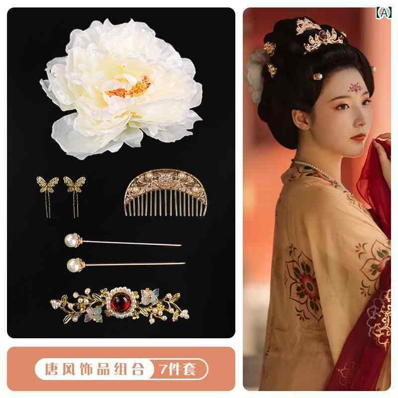 ウィッグ かつら レトロ コスプレ 舞台 演者 小道具 漢服 唐 明 ヘア アクセサリー 敦煌 飛天 頭飾り セット レディース ドナー 衣装 ヘアピン ヘア ...